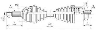 OPEN PARTS drs637500 -  Приводной вал